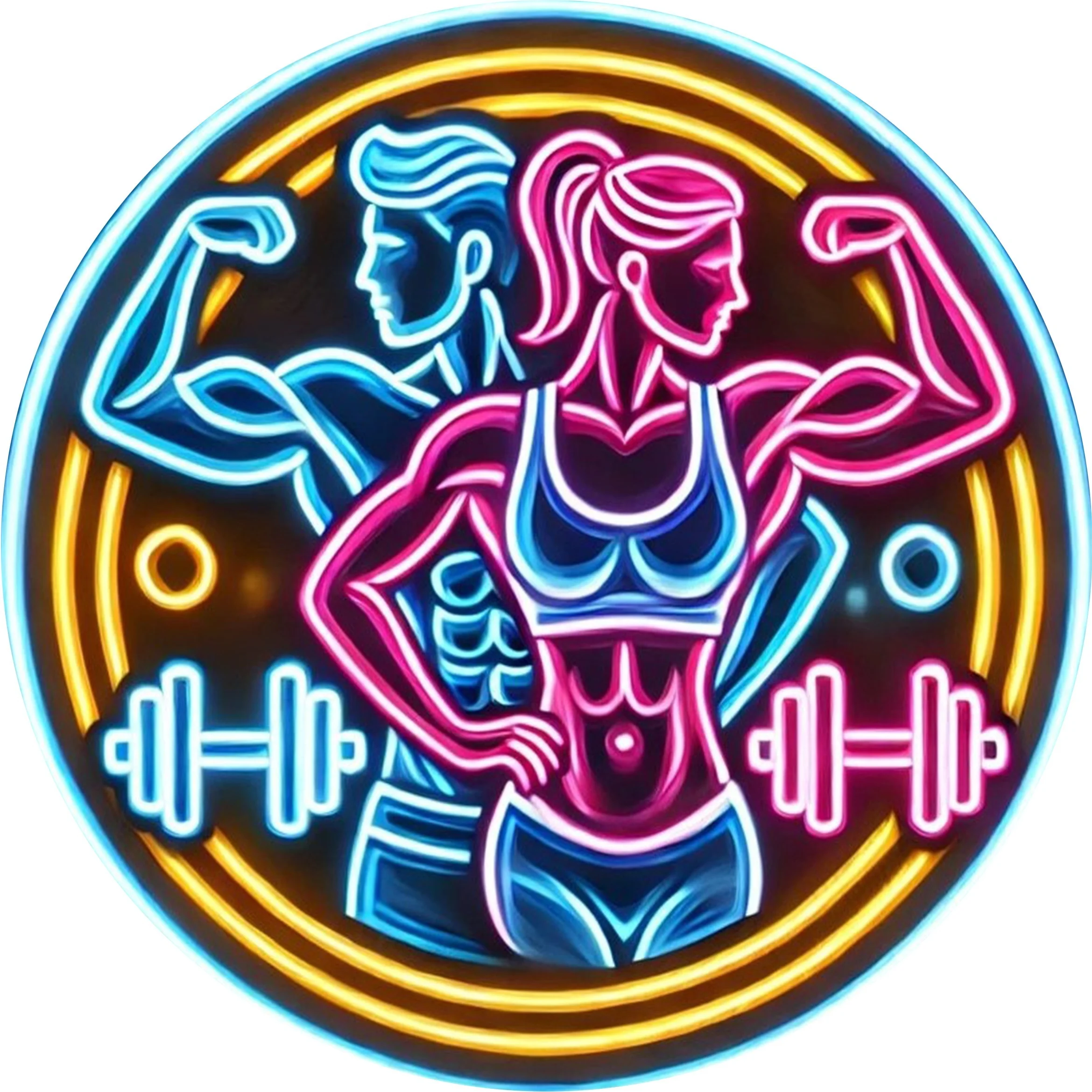 Home Gym Neon Sign - 2D Metallschild Fitness-Studio Neonschild Männer Frauen