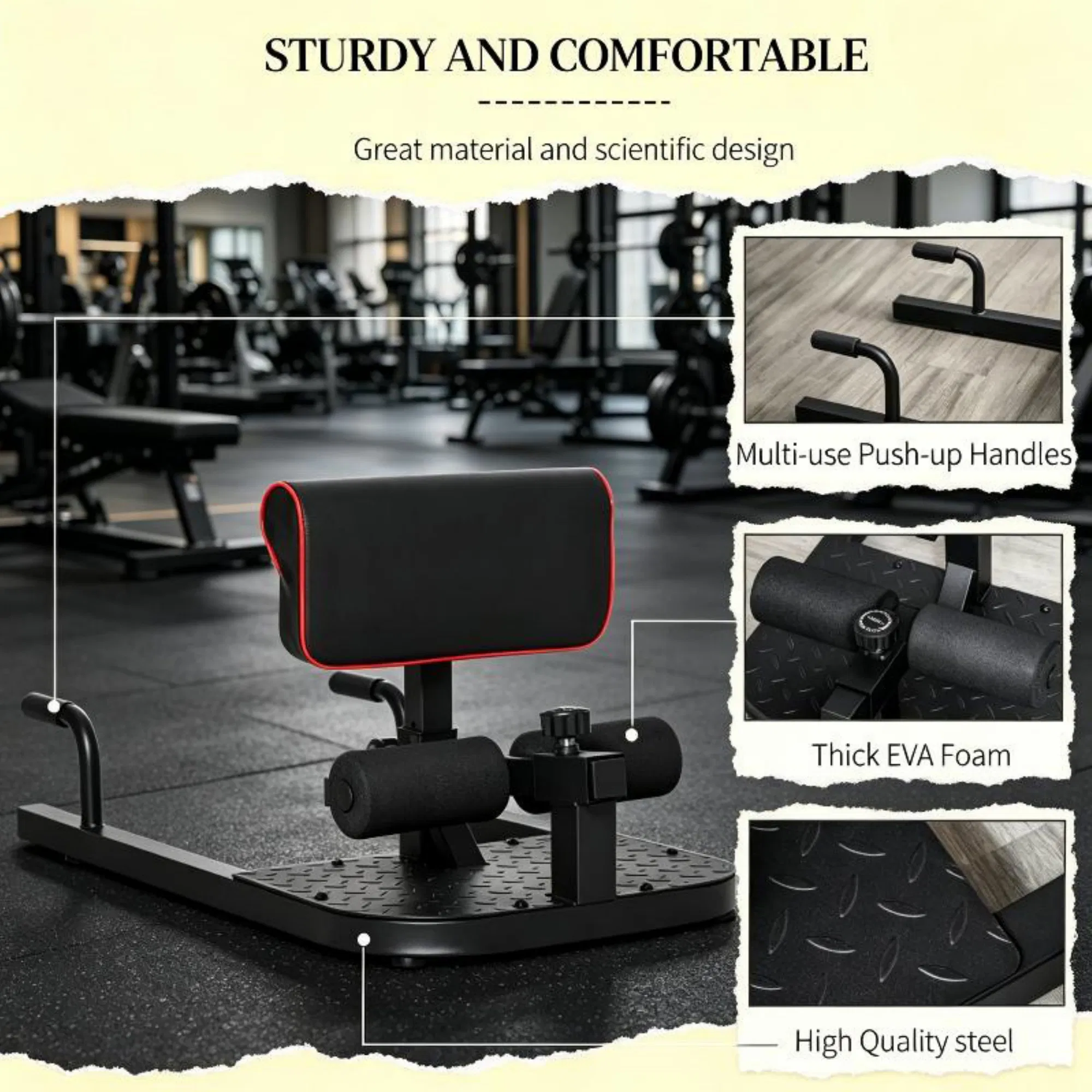 Schwarze 3-in-1 gepolsterte Pu – All In One Gym Home Equipment Bewertung und Preis