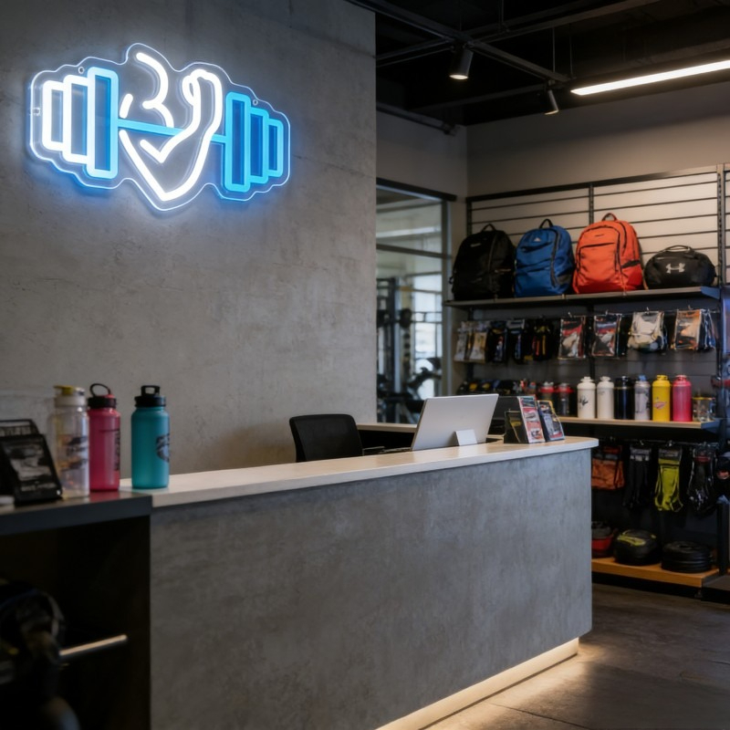 Bizeps-Hantel Neon-Schild LED- – Home Gym Neon Sign Bewertung und Preis